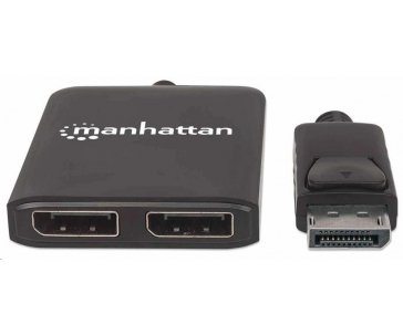 Manhattan rozbočovač, MST hub, DisplayPort na Dual DisplayPort (M/F), 4K@30Hz, černá