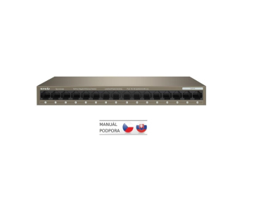 Tenda TEG1016M - 16-port Gigabit Ethernet Switch, 10/100/1000 Mbps, Fanless, Kov