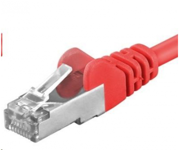 PREMIUMCORD Patch kabel CAT6a S-FTP, RJ45-RJ45, AWG 26/7 0,5m červená