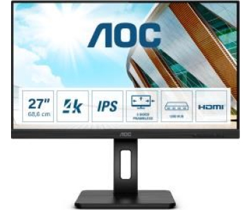 BAZAR - AOC MT IPS LCD WLED 27" U27P2CA - IPS panel, 3840x2160, 2xHDMI, DP. USB-C, USB, repro, pivot - Poškozený obal (K