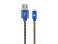 GEMBIRD Kabel USB 2.0 AM na Type-C kabel (AM/CM), 1m, opletený, jeans, blister, PREMIUM QUALITY