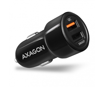 AXAGON PWC-QC5, QUICK a SMART nabíječka do auta, 2x port QC3.0/AFC/FCP + 5V-2.6A, 31.5W