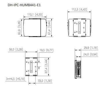 Dahua KIT/IPC-HUM8441E-E1-L3-0280B-S2, IP kamera, Pinhole, 4Mpx, 1/2.7" CMOS, objektiv 2,8 mm, PoE, IP67