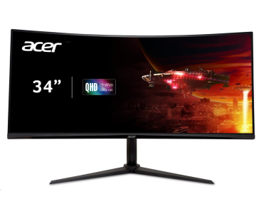 ACER LCD Nitro XZ342CUV3bmiiphx, 86cm (34") VA LED Curved, 3440x1440,180Hz,400nit,HDMI,DP,Audio,Repro,VESA,HgtAdj