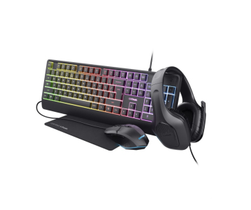 TRUST Sada sluchátka + myš + klávesnice + mousepad GXT 792 Quadrox 4v1 Gaming Bundle