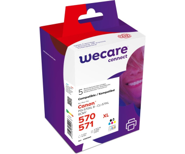 WECARE ARMOR cartridge pro CANON Pixma MG5751Sada (PGI-570XL+CLI-571XL CMYK) Black+C+M+Y+K, 1x22 ml, 4x11 ml