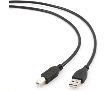 GEMBIRD Kabel USB 2.0 A-B propojovací 1,8m Professional (černý, zlacené kontakty)