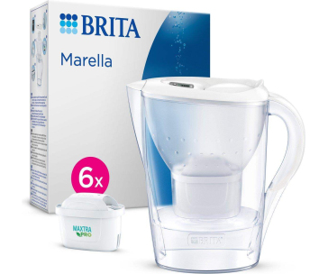 BAZAR - Brita Marella Cool white + 6 Maxtra Pro All-In-1 filtrační konvice, 2,4 l, 6x filtrační patrona - pošk. obal