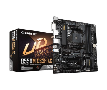 GIGABYTE MB Sc AM4 B550M DS3H AC, 4xDDR4, 1xDP, 1xHDMI, 1xDVI-D, Wi-Fi, mATX