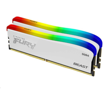 KINGSTON DIMM DDR4 16GB (Kit of 2) 3600MT/s CL17 FURY Beast Bílá RGB SE