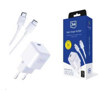 3mk síťová nabíječka Hyper Charger PD 25W + kabel USB-C