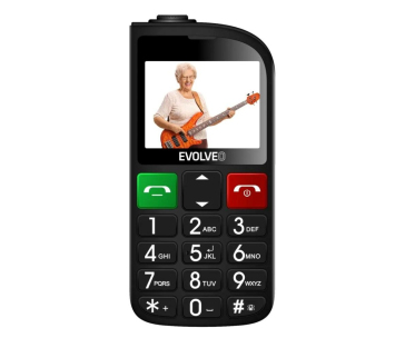 EVOLVEO Mobilní telefon pro seniory s nabíjecím stojánkem EasyPhone FL, černá