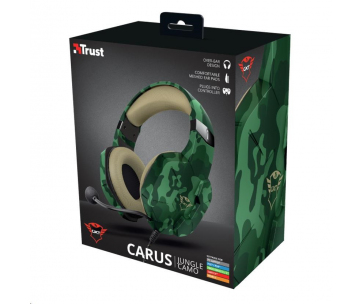 TRUST sluchátka GXT 323C Carus Gaming Headset, jungle camo