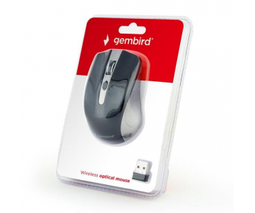 GEMBIRD myš MUSW-4B-04-GB, šedo-černá, bezdrátová, USB nano receiver