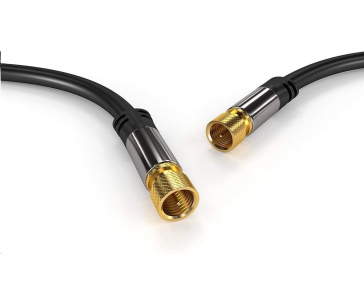 PREMIUMCORD kabel, satelitní anténní F male - F male (135 dB) 4x stíněný 3m