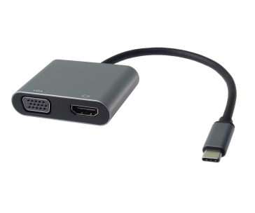 PremiumCord MST adaptér USB-C na HDMI + VGA, rozlišení 4K a FULL HD 1080p