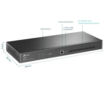 TP-Link OMADA switch SX3008F (8xSFP+, 2xconsole, fanless)