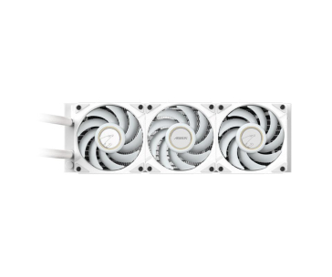 GIGABYTE vodní chladič AORUS WATERFORCE X II 360I, 3x 120mm Fan, ARGB, LCD Displej, Bílá