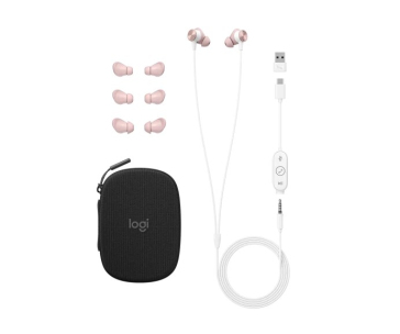 Logitech sluchátka Zone wired Earbuds, drátové, růžová