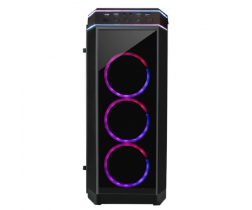 CHIEFTEC skříň Miditower STALLION II, GP-02-OP Black, 4x RGB Rainbow Fan, 2 x USB 3.0/1x USB 2.0, side glass