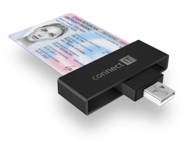 CONNECT IT USB čtečka eObčanek a čipových karet, černá