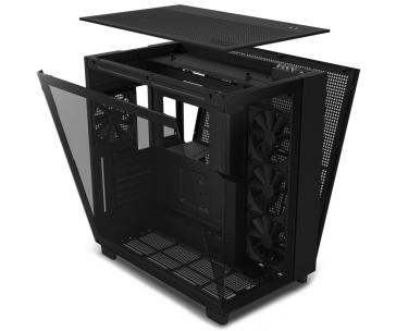 NZXT skříň H9 Flow dvoukomorová ATX / 4x120mm fan / až 10xfan / perforovaný top / proskl. bočnice, front / černá