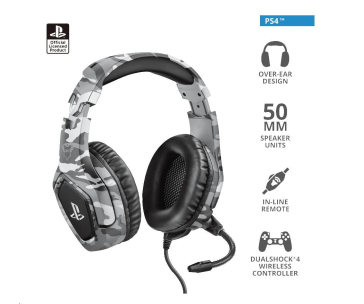 BAZAR - TRUST sluchátka GXT 488 Forze-G PS4 Gaming Headset - Sony Licensed - grey - Poškozený obal (Komplet)