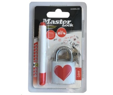 Master Lock 3430EURDLOV_heart visací zámek z pevného kovu