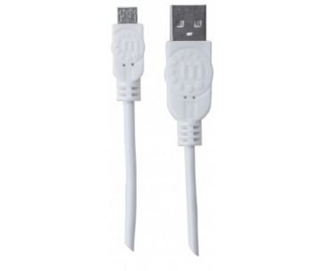 MANHATTAN Kabel propojovací USB 2.0  A Male / Micro-B Male, 1.8m, bílý