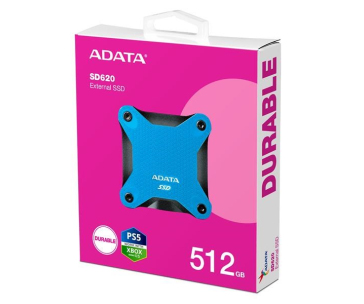 ADATA Externí SSD 512GB SD620, USB Micro-B, USB 3.2 Gen 2, R:520/W:460MB/s, modrá