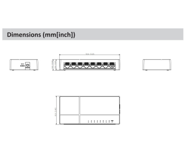 Dahua PFS3008-8ET-L-V2, Ethernet Switch, 8 Portů, Unmanaged