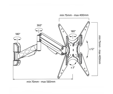 Plně polohovatelný držák Tv Fiber Mounts M7C84