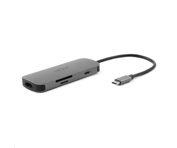 ACER Dokovací stanice 7IN1 TYPE C DONGLE: 1x HDMI, 1x DP, 1x USB-C,2x USB3.2, 1x RJ-45,1x 3.5mm audio port