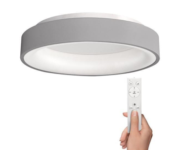 Solight LED stropní světlo kulaté Treviso, 48W, 2880lm, stmívatelné, dálkové ovládání, šedá