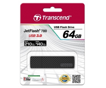 TRANSCEND Flash Disk 64GB JetFlash®780, USB 3.0 (R:210/W:140 MB/s) černá