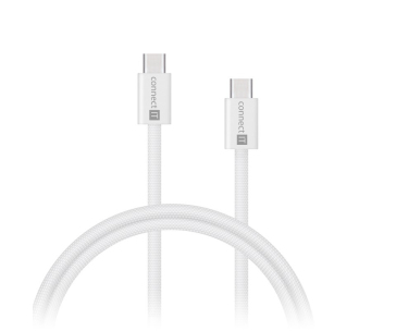 CONNECT IT Wirez USB-C -> USB-C, 60 W, 1m, bílá