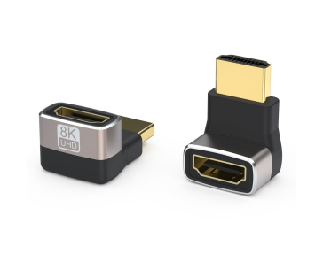 PREMIUMCORD Adaptér spojka 8K HDMI A - HDMI A, F/M, zahnutá do pravého úhlu 90°