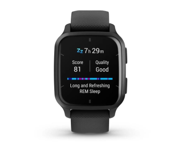 Garmin Venu Sq 2 Music, Slate / Black silicone band