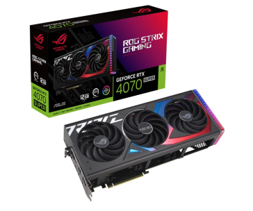 BAZAR - ASUS VGA NVIDIA GeForce RTX 4070 SUPER ROG STRIX 12G, 12G GDDR6X, 3xDP, 2xHDMI - Poškozený obal (Komplet)