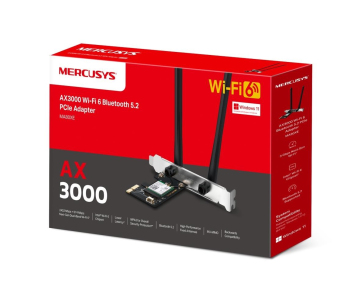 MERCUSYS MA80XE WiFi6E PCIe adapter (AX3000,2,4GHz/5GHz,Bluetooth5.2)