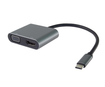 PremiumCord MST adaptér USB-C na HDMI + VGA, rozlišení 4K a FULL HD 1080p