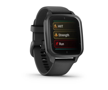 Garmin Venu Sq 2 Music, Slate / Black silicone band