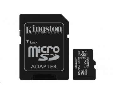 Kingston MicroSDHC karta 32GB Canvas Select Plus 100R A1 C10 Card + SD adaptér