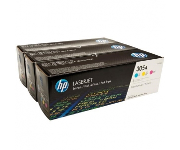 HP 305A CMY 3-pack LJ Toner Cart, CF370AM (2,600 / 2,600 / 2,600 pages)