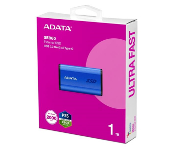 ADATA Externí SSD 1TB SE880, USB-C 3.2 Gen 2x2, R:2000/W:2000MB/s, modrá