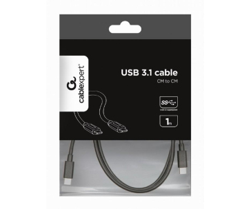 GEMBIRD Kabel USB 3.1 Type-C na Type-C kabel (CM/CM), 1m, datový, černá