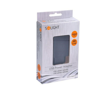 Solight USB nabíjecí adaptér, 2x USB, 3100mA max., AC 230V, černý