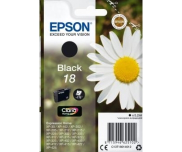 EPSON ink čer Singlepack "Sedmikráska" Black 18 Claria Home Ink