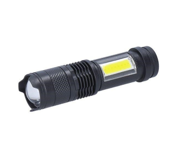 Solight LED nabíjecí kapesní svítilna se zoomem, 100lm + 70lm, Li-Ion, USB, černá