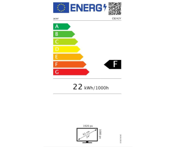 ACER LCD CB242Ybmiprx, 60cm (23,8") IPS, 1920x1080,100M:1,1ms,250cd/m2,VGA,HDMI,repro,VESA,Pivot,Black